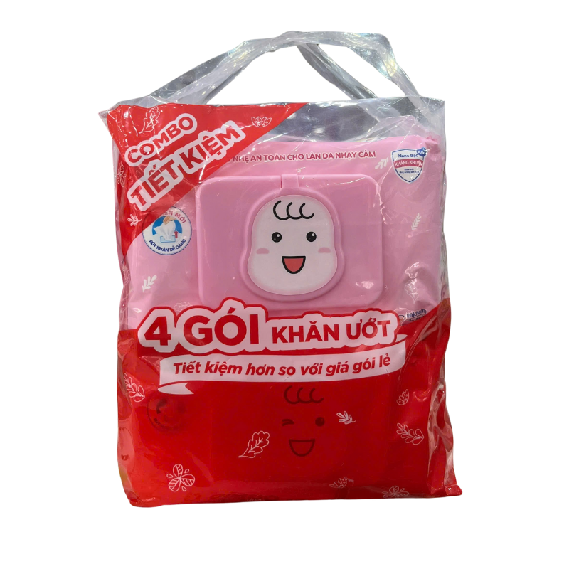 Combo Bobby 4 gói 100 miếng hồng