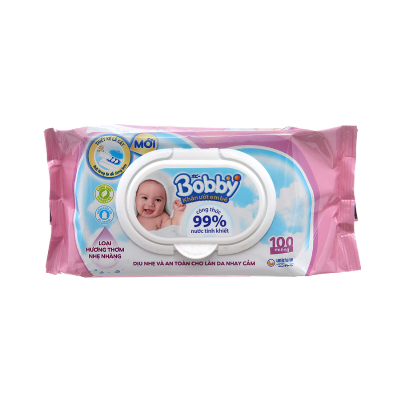 Khăn ướt Bobby có mùi