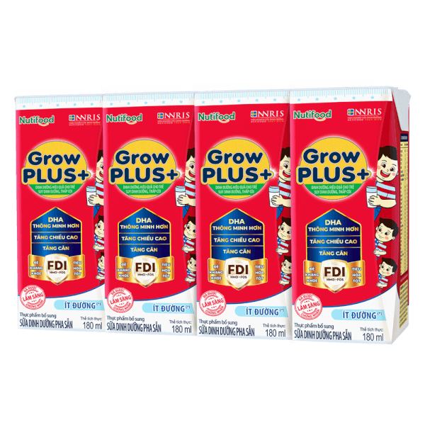 Sữa Grow Plus Ít Đường 180ml